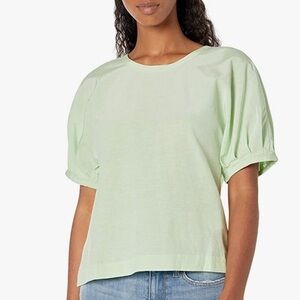 Club Monaco Mint Green Sculptured Sleeve Top with Back Zipper Size Small